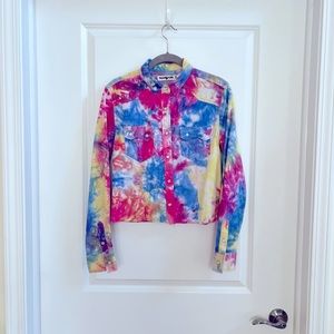 Tie dye Jean jacket/ shirt